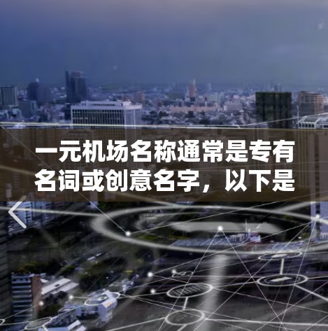 一元机场名称通常是专有名词或创意名字，以下是一些可能的选项